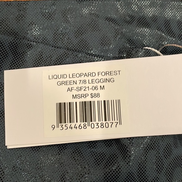 NWT All Fenix Anthropologie Liquid Leopard Forest Green Teal 7/8 Leggings M - Picture 6 of 9
